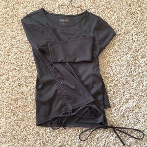 Shyanne ribbed waist tie crop long sleeve